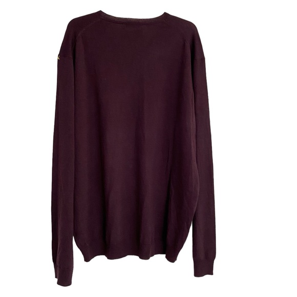 Joseph Abboud Men's Modern Fit V-Neck Merino Wool Sweater Purple Wine 3XLT NEW - Picture 3 of 6